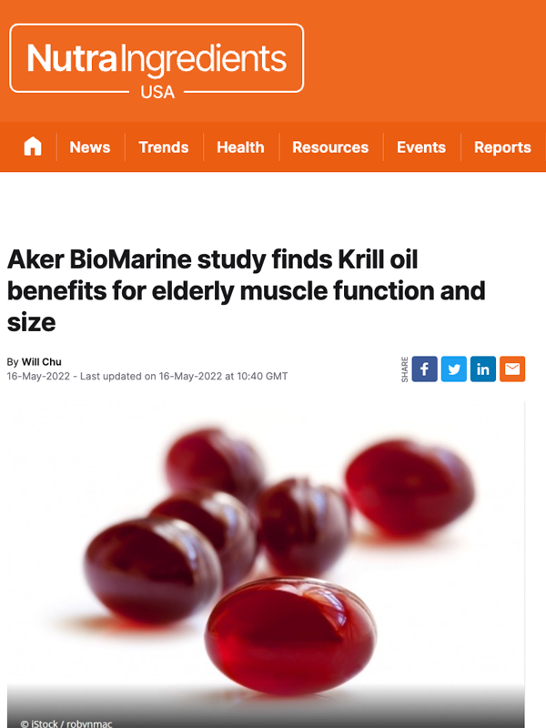 Krill oil phospholipids in the media